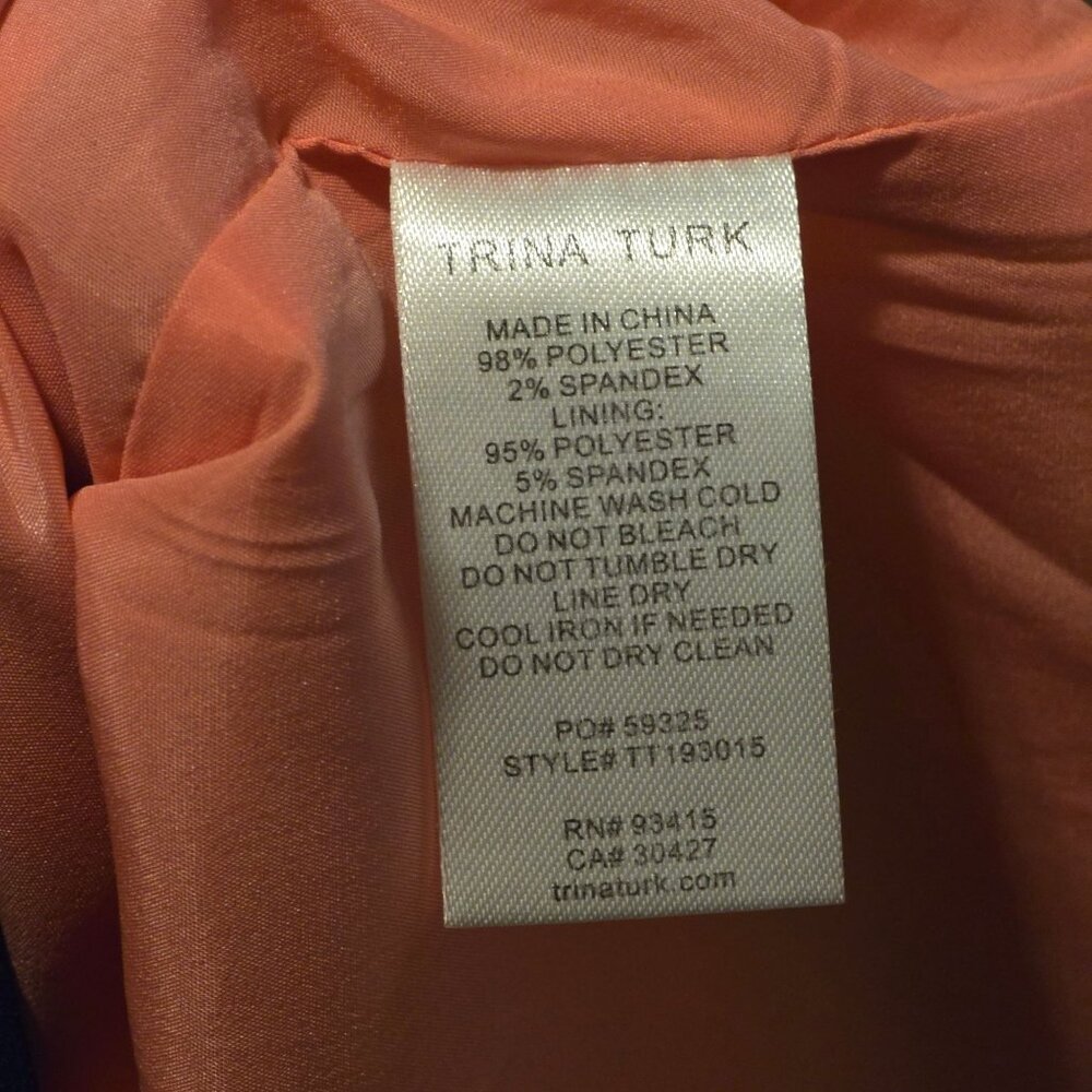 Trina by Trina Turk Coral Lily Sleeveless Floral V Neck Spring Shift Dress, XL - Picture 6 of 6